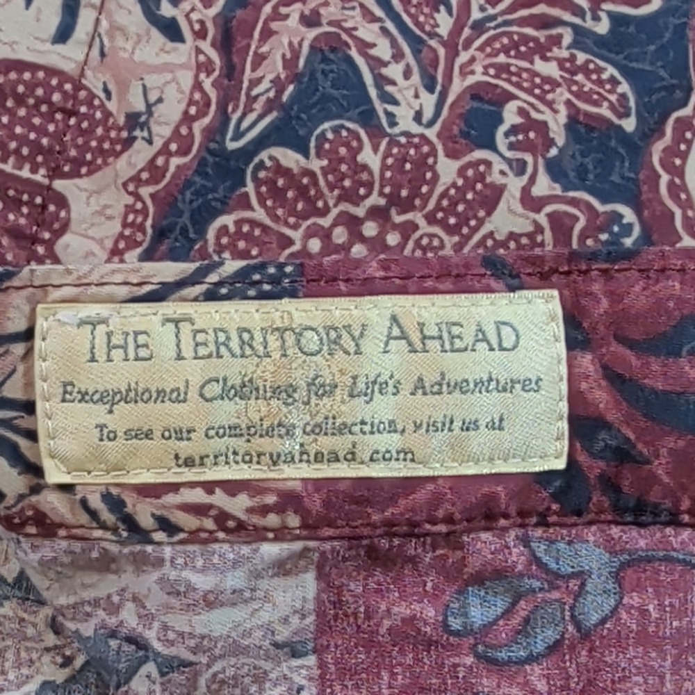 The Territory Ahead Mens XL Batik Floral Cotton Short Sleeve Button Down Shirt - Picture 5 of 7